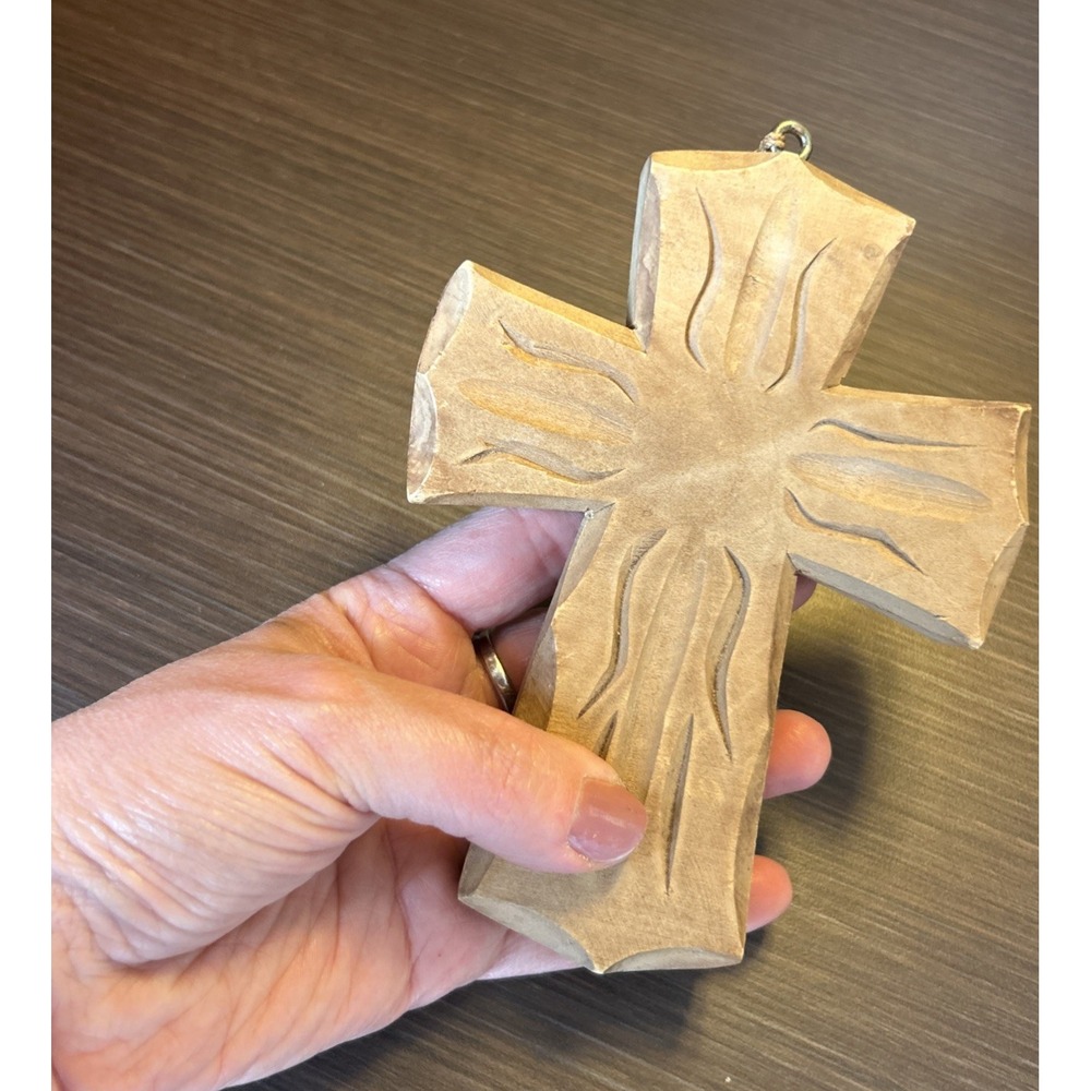 Made in Germany Carved Wood Cross Wall Decor Wooden Crucifix Religious Gift 5.5"